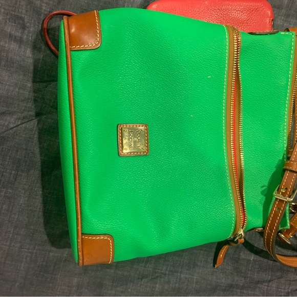 Dooney & Bourke Vibrant Green and Brown Crossbody Bag - Picture 2 of 4